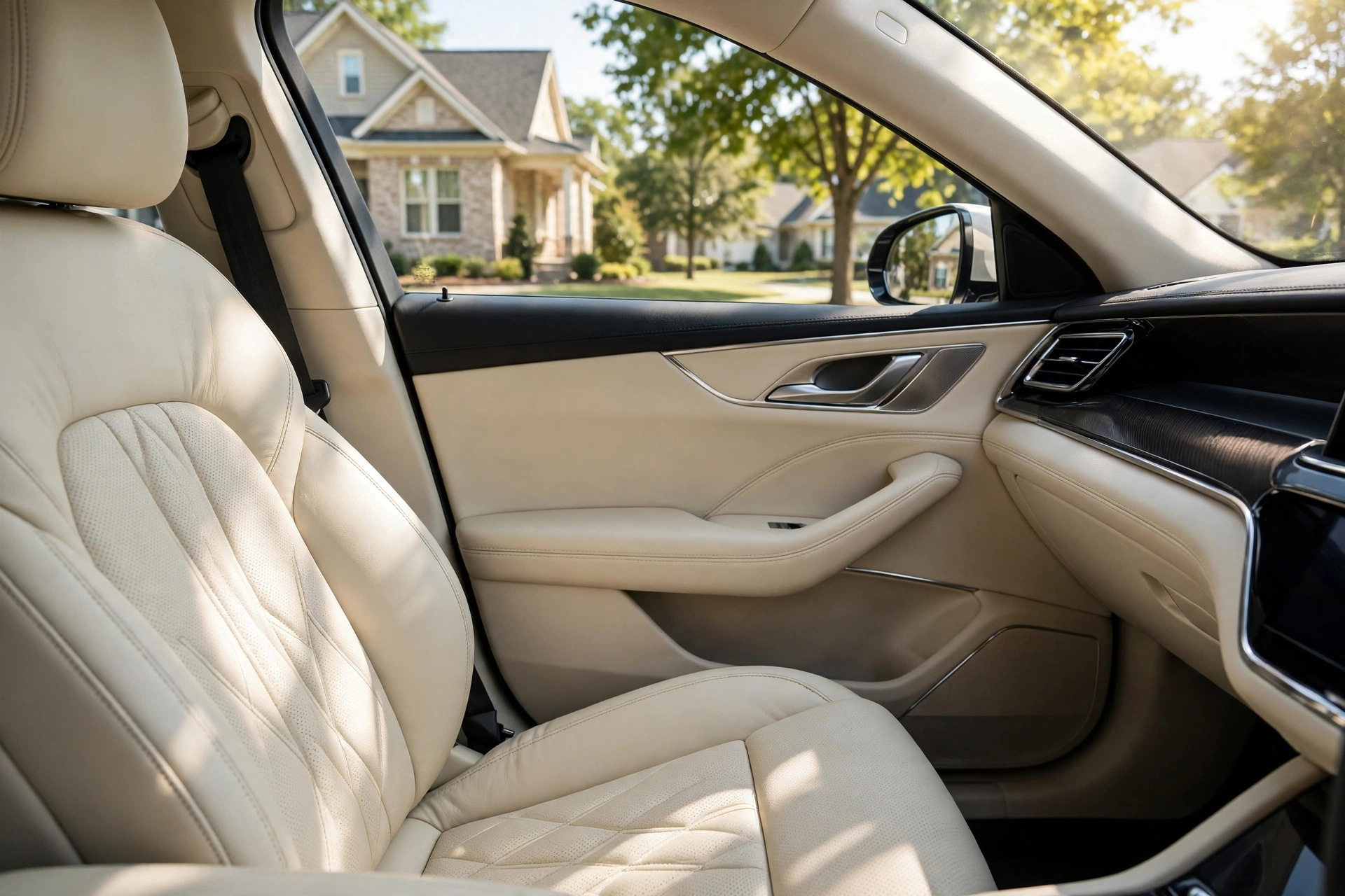 Spotless car interior after detailing in Charlotte