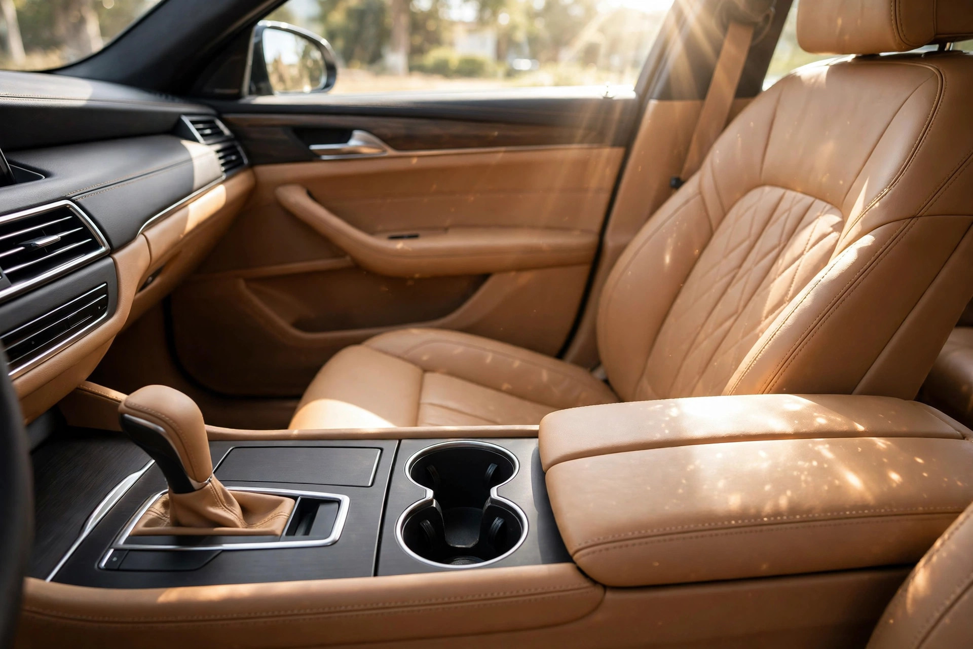 Freshly detailed car interior — after